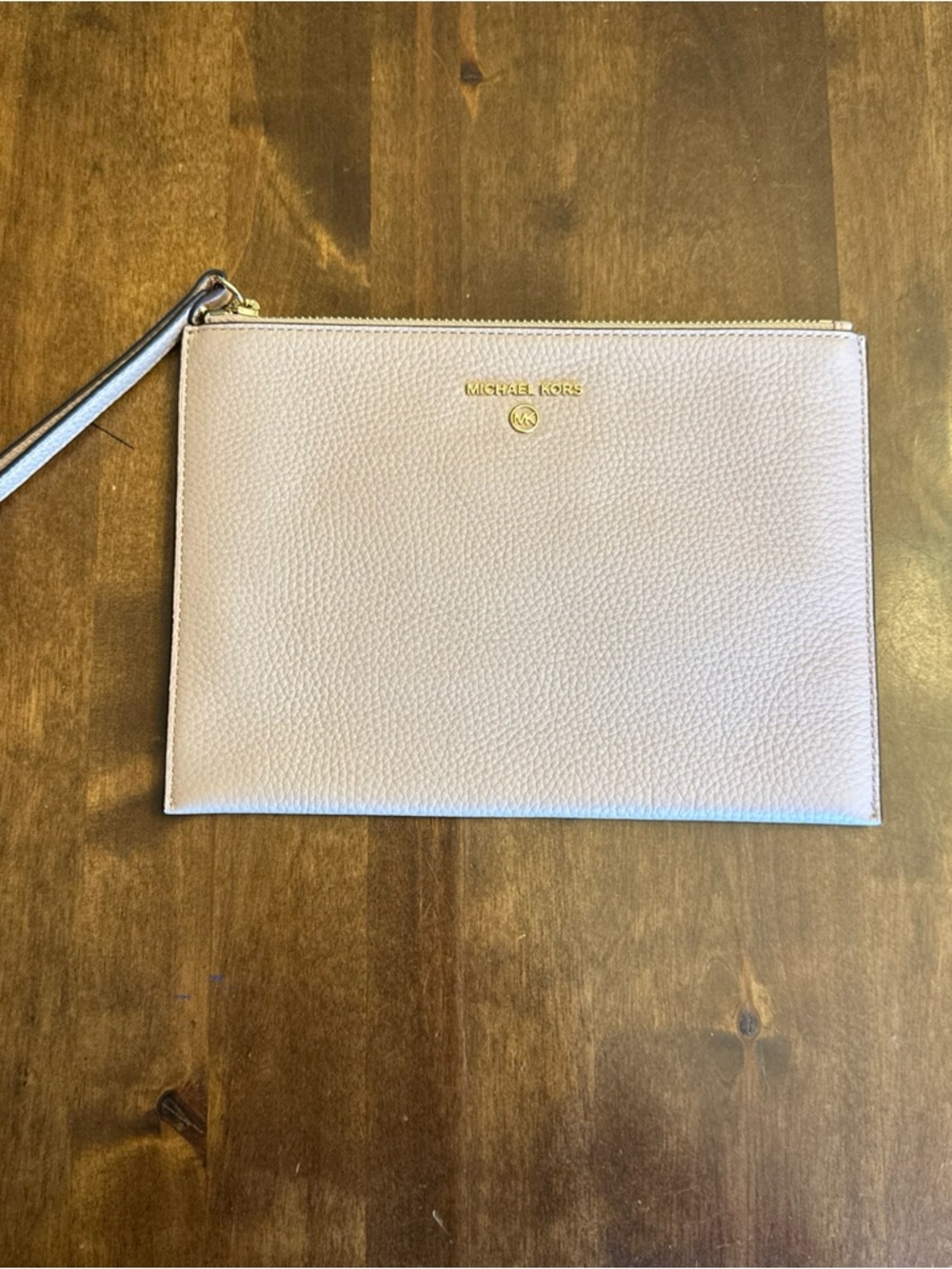 Michael Kors‎ Zip Clutch Wristlet Bag Soft Pink Leather & Logo Spring Date Night